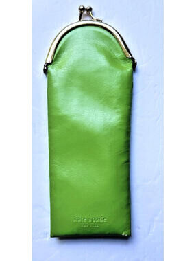 Kate Spade New York wink wink Green Faux Leather Eyeglasses Gold-tone Snap Case